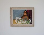 Vintage Framed Floral Oil Painting