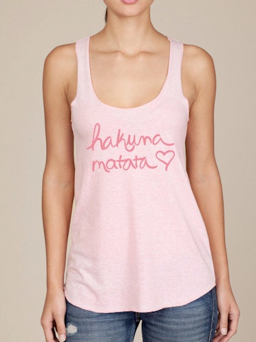 Hakuna Matata Eco Heather Racerback Tank in Pink