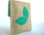 Eco Friendly. Iphone. Cozy. Upcycled. Burlap. Mint. Emerald. Tshirt. Earth Day. For Her. Mothers Day. Teen. Tween. Gift Idea.
