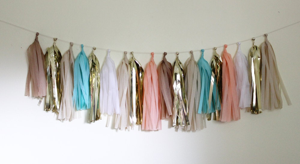 Tissue Tassel Garland-18 tassels- Island Resort Il_570xn