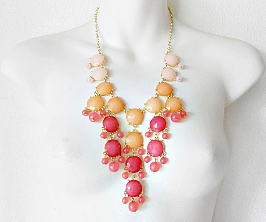 Melon Ombre Bubble Necklace