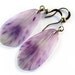 Purple Tiger Lily Earrings antiqued brass real flower petals preserved flower earrings purple speckles