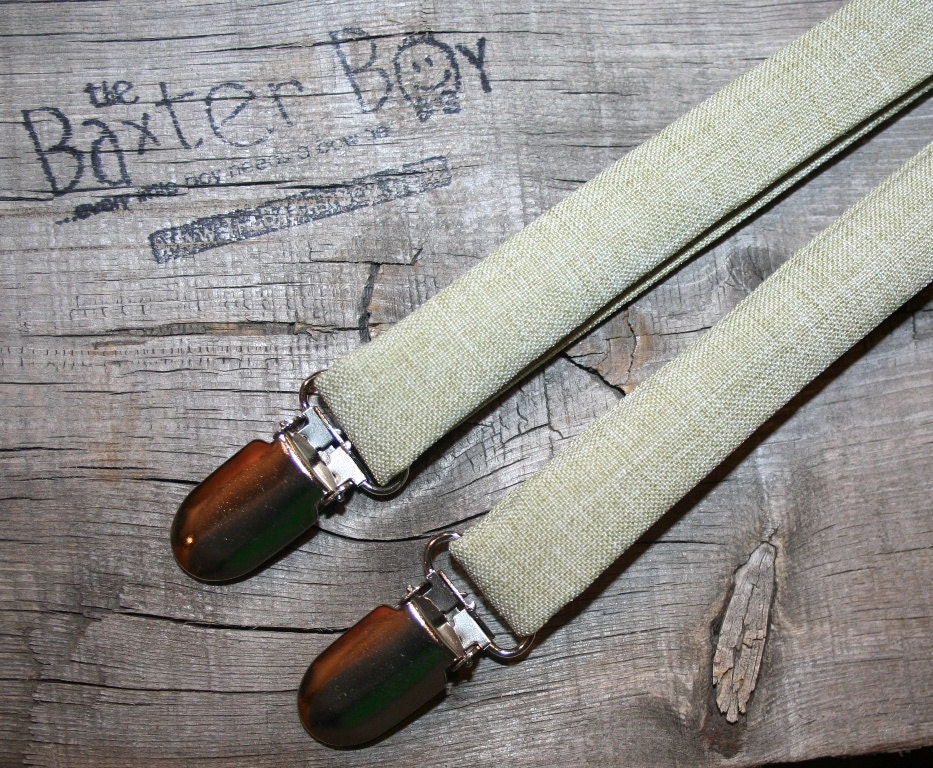 Sage Green Heather polyester suspenders for little boys - photo prop, wedding, ring bearer, accessory