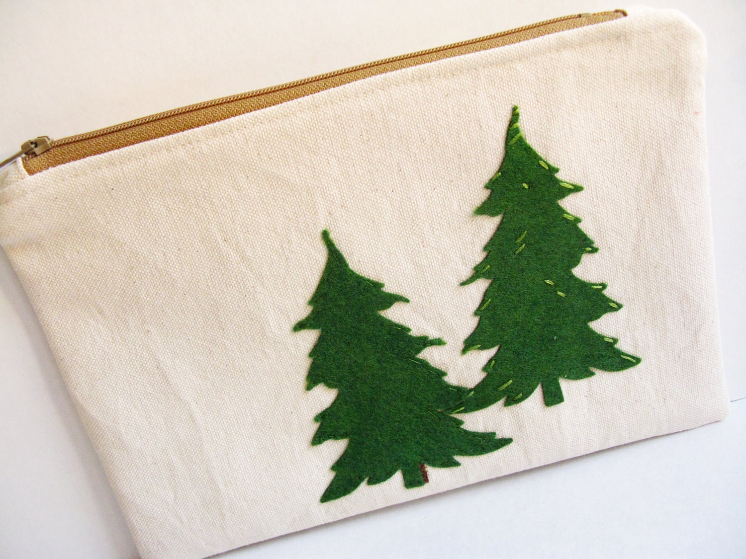 Canvas Zip Pouch, Redwood Trees
