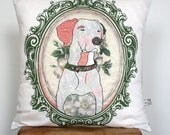 Dog in a frame cushion