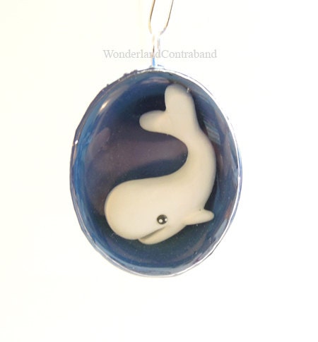 SALE - Moby Dick - Miniature Sculpture - Bubble Charm Pendant