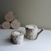 Sale - natural white birch wood candle holders - set of 2