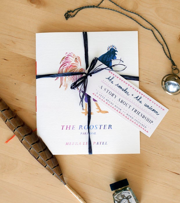 The Rooster & The Unicorn // hand-sewn children's book