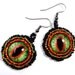 Green and Orange Dragon Eye Earrings