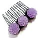 Lucite Purple Chrysanthemum Flowers Hair Comb