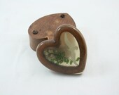 1970's vintage jonathan livinsgston segull wood heart trinket box