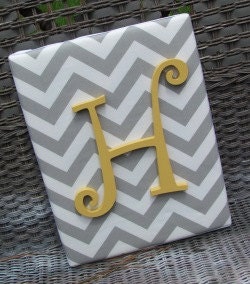 Nursery Letters, 3 Piece Letter Set, Gray Nursery, Georgia Nursery, Gray Chevron, Framed Monogram, Painted Letters, Wall Letters
