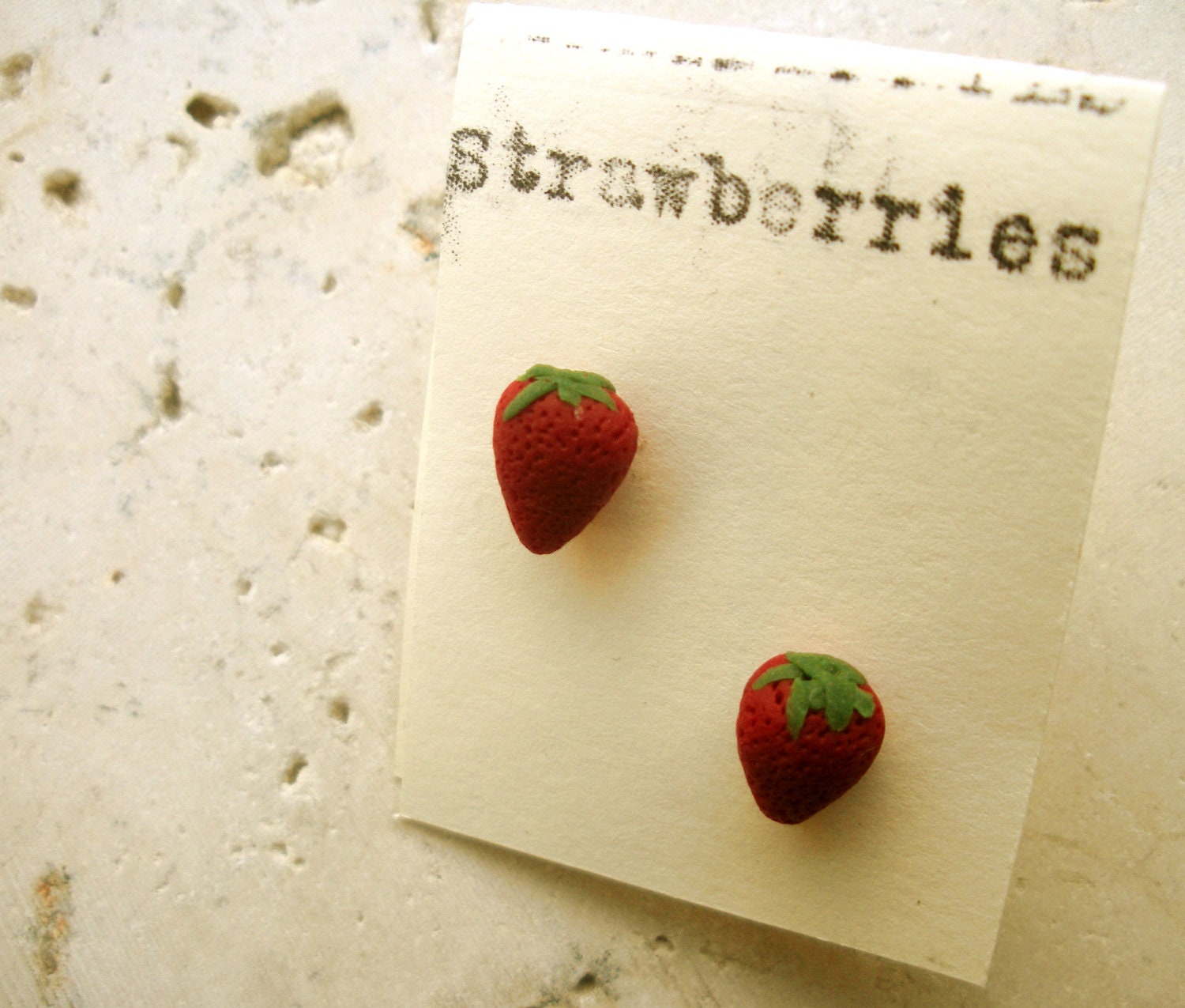 Miniature STRAWBERRIES post/stud earrings