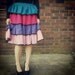 Vintage 70s multi colored tiered ruffle square dancing skirt