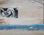 Memorial Canvas, Custom Calligraphy, 10 x 14 inches, bereavement, condolence, grief, death, tree of life, personalized gift,