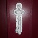 Chippy White Cast Iron Key Shaped Door Knocker