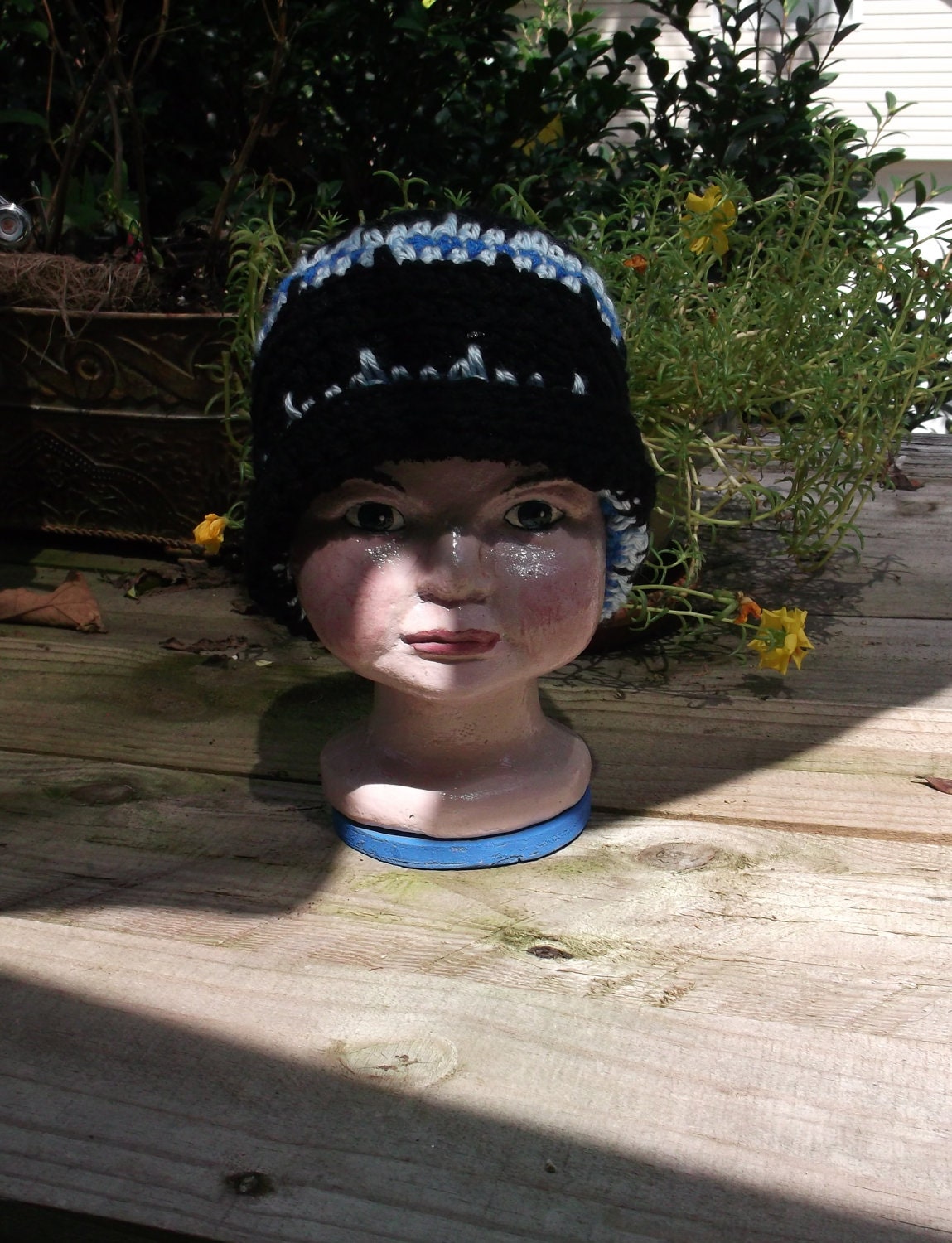 Black and Blue Toddler Boy Beanie Hat