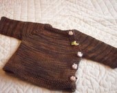 Kindling Baby Sweater Hand Knit in Superwash Merino Wool Newborn
