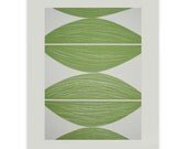 Large original screenprint, great for the home in green and cream. Handmade on paper.