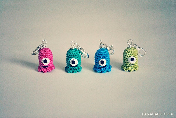 Amigurumi Monsters // Crochet Stitch Marker Set // Charms // Micro Crochet