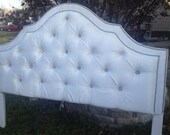 Custom Upholstered Headboard King Queen Twin Velvet Rhinestone Nailheads MADE TO ORDER
