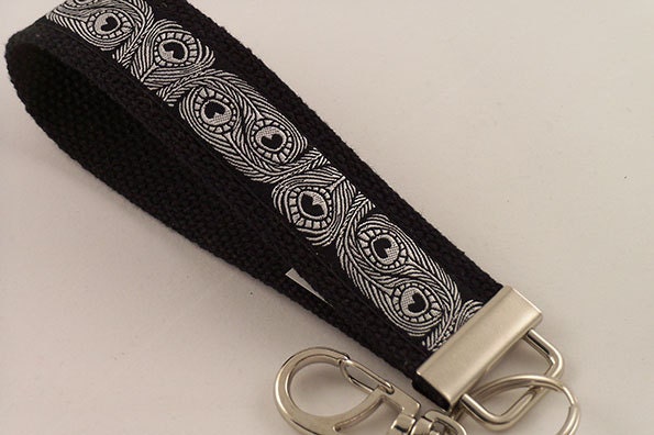 Key Fob made with Cotton Webbing and Designer Ribbon