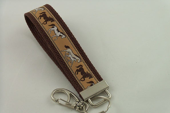 Key Fob made with Cotton Webbing and Designer Ribbon