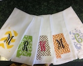 Alabama kitchen towels with initials, you choose fabric and thread color