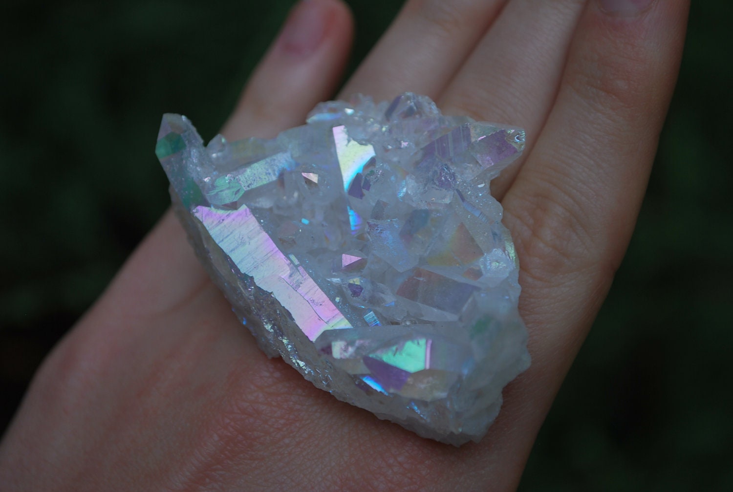 RESERVED for Bellafix   Hologram Angel Aura Quartz Ring