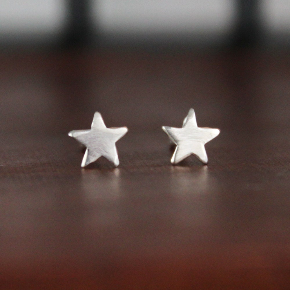 Star Earrings - Sterling Silver - Stud Earrings
