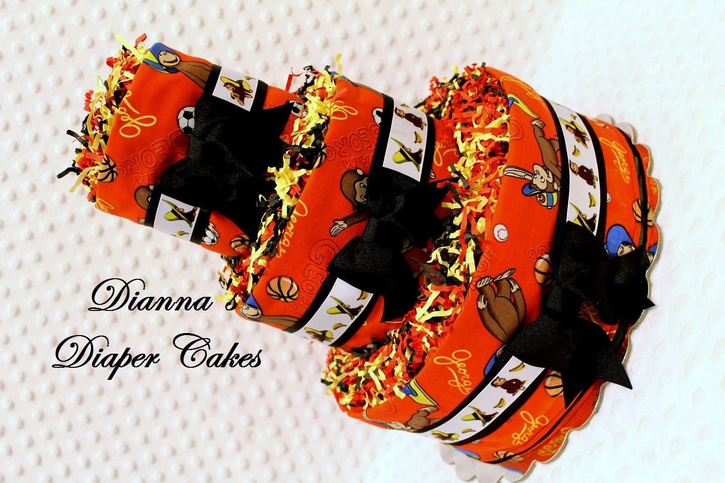 Baby Diaper Cake, "Are you Curious" Baby Shower Gift or Centerpiece