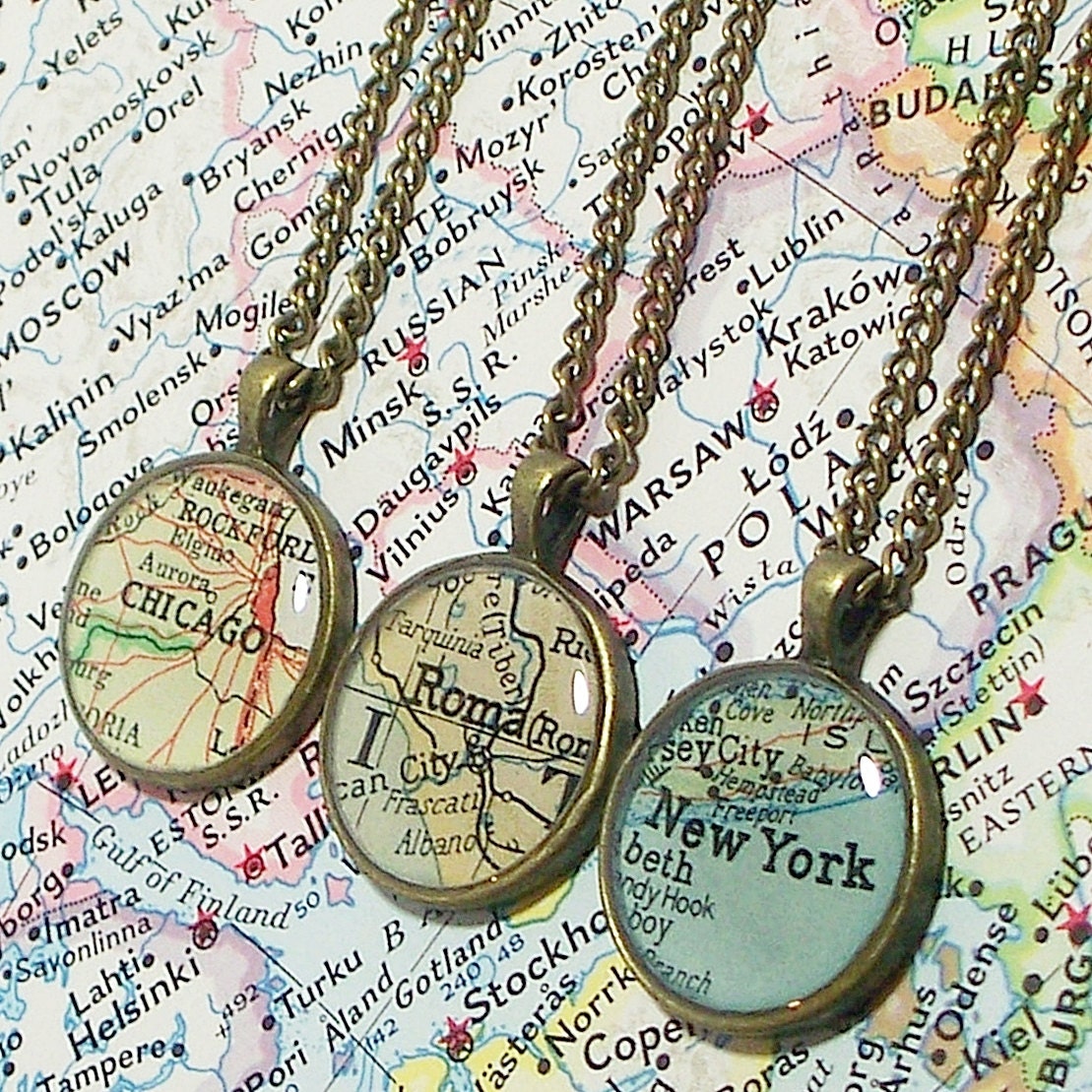 CUSTOM Map Necklace. You Select Location. Anywhere In The World. Map Pendant. Map Jewelry. Personalized.