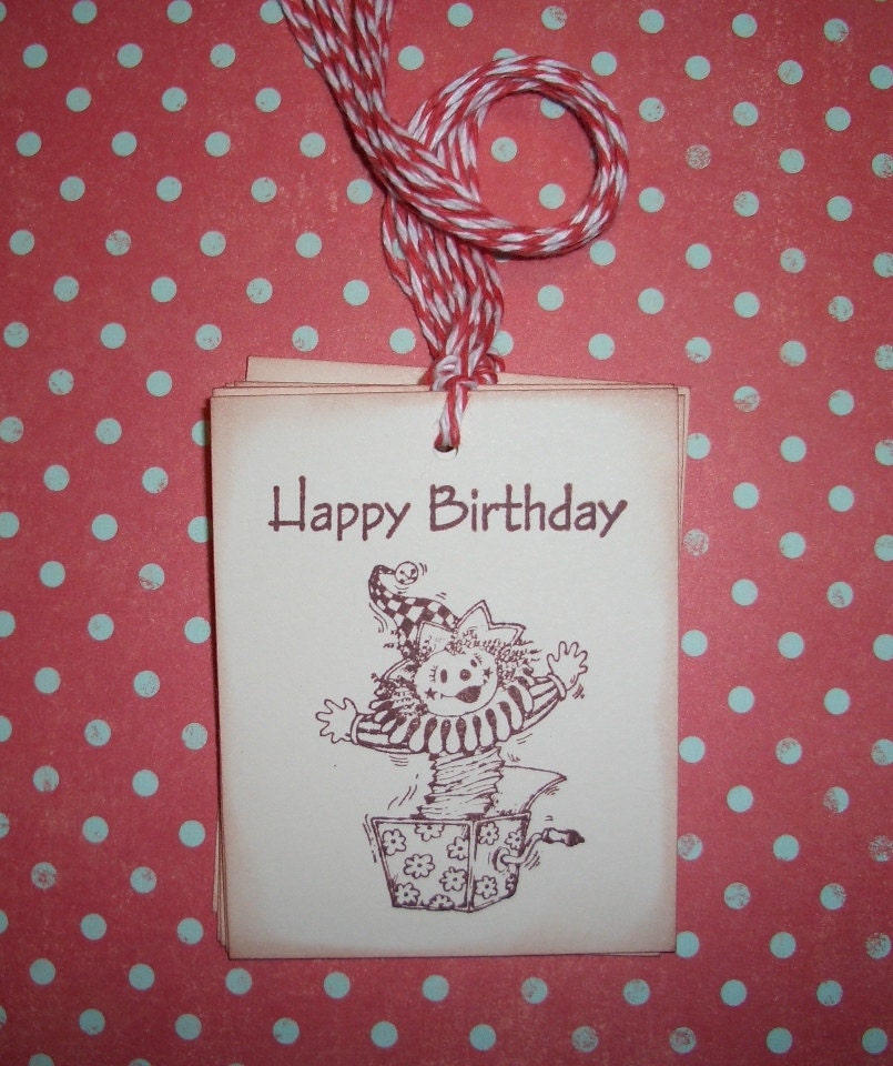 Birthday Tags Jack in the Box Happy Birthday by