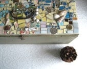 Mosaic Vintage Wooden Tool Box, Rustic Urban