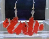 Finding Nemo Clownfish Seed Beaded Woven Earrings