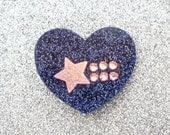 Shooting Star Acrylic Glitter Heart Hair Clip