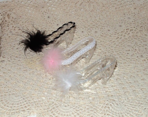 Glass Slipper High Heel Shoe Favor set of 3 Your Choice of Colors
