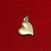Vintage Strerling Silver Curved Puffy Heart Bracelet Charm or Necklace Pendant