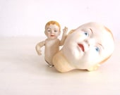 Vintage Doll Head Composite Colonial Toy Zaiden Doll Altered Art Supply HOLIDAY SALE