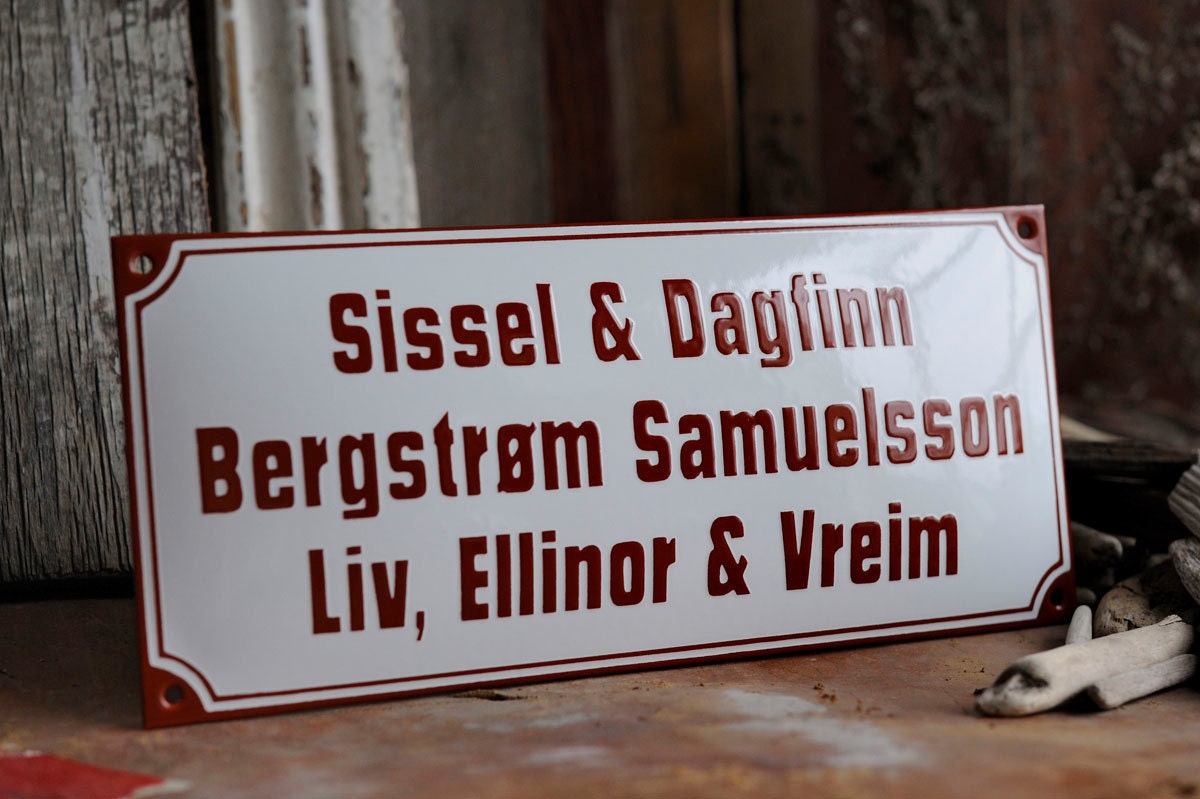Enamel Name Plate 4.7" x 10.6"