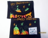 2 Gift Card Wallets, Fabric Halloween Jack-o-Lantern Fabric 5x3 clutch, envelope, bags & Purses sewinggrammax