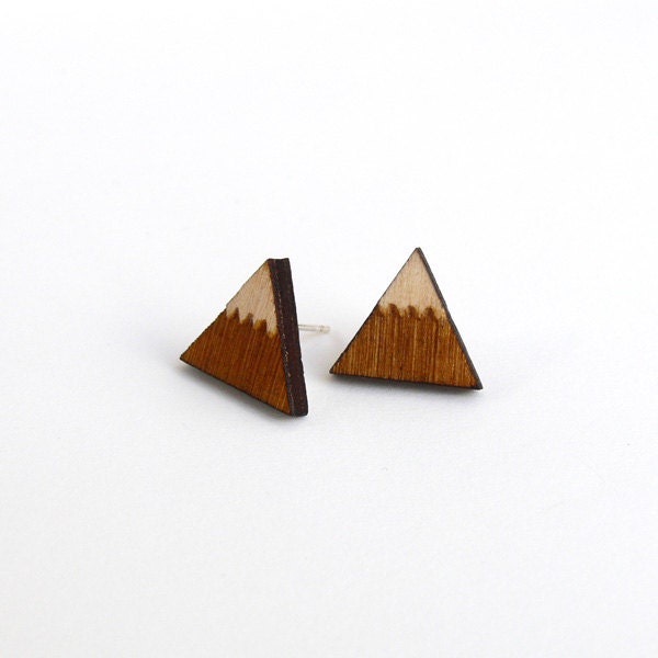Wooden Mountain Stud Earrings - laylaamber