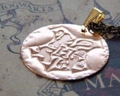 Hogwarts Crest - Harry Potter Inspired Jewelry - Hand Stamped Copper Necklace