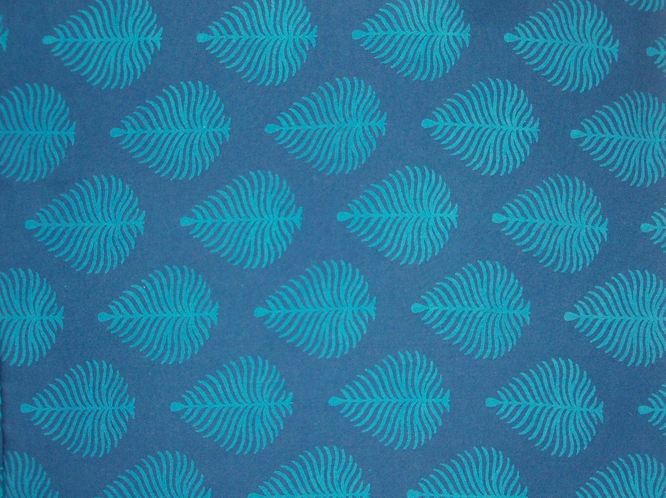 Hand block printed cotton fabric in Soothing Blues