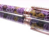 Polymer Clay purple and yellow Flowers Princess  Ballpoint Pen.
