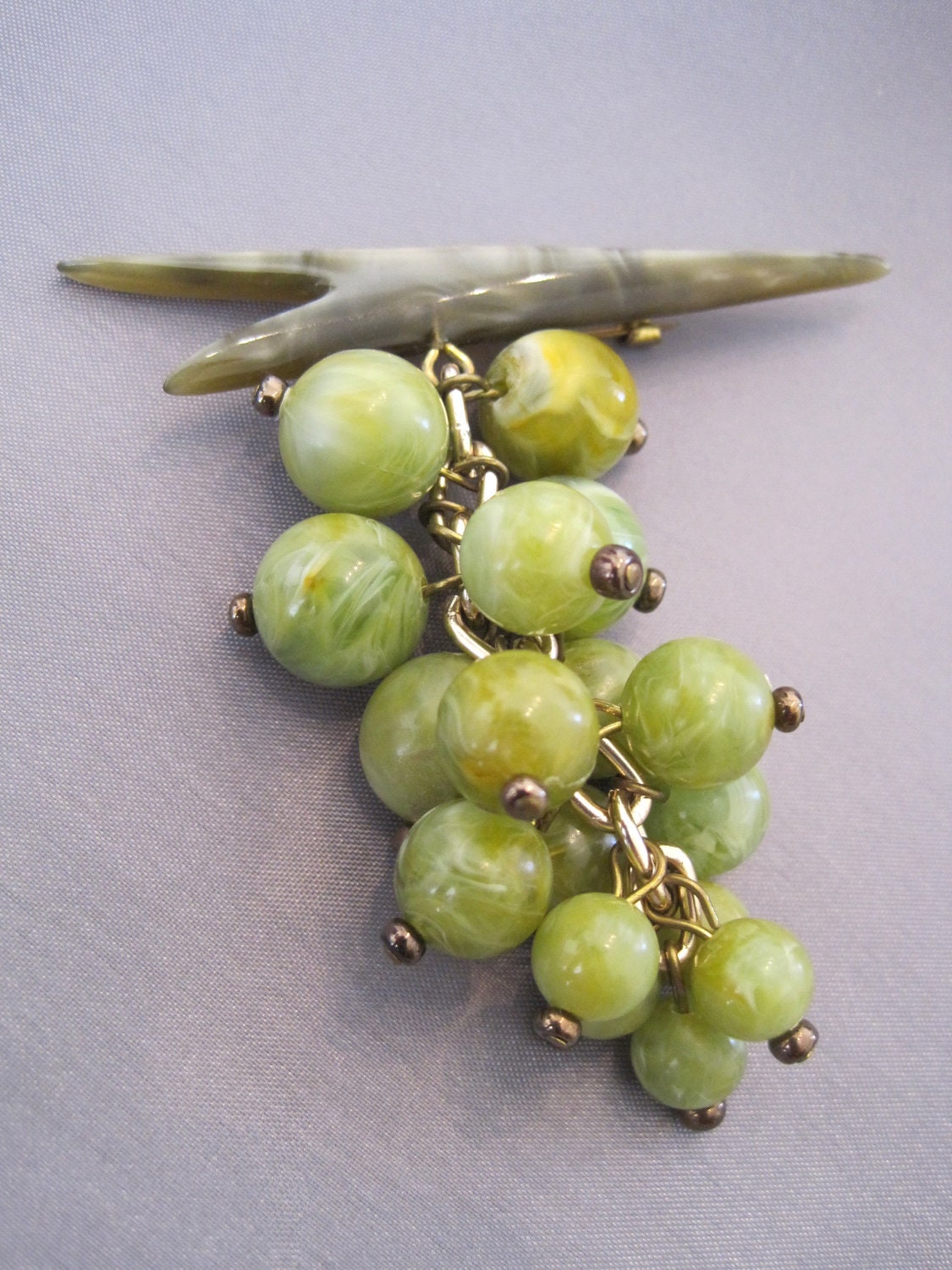 Vintage Lucite Grape Cluster Brooch