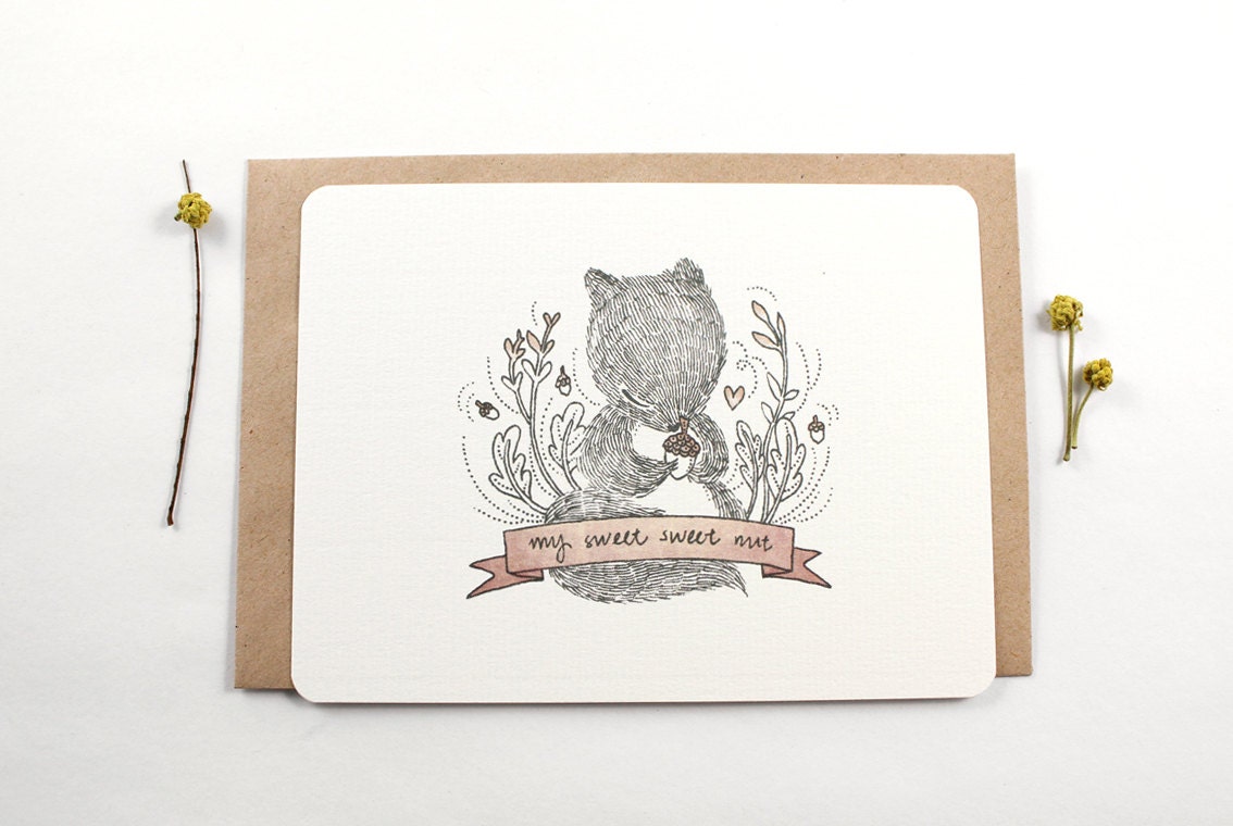 12 Notecards - Whimsical Squirrel