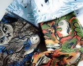 Set of 3 Scarves featuring Owls, Foxes, and Polar Bears
