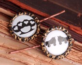 Knuckle Dusters and Roller Derby Skates Bottle Cap Bobby Pin Set
