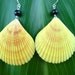 Rare Yellow Pectin Shell Sterling Silver Obsidian Beach Earrings